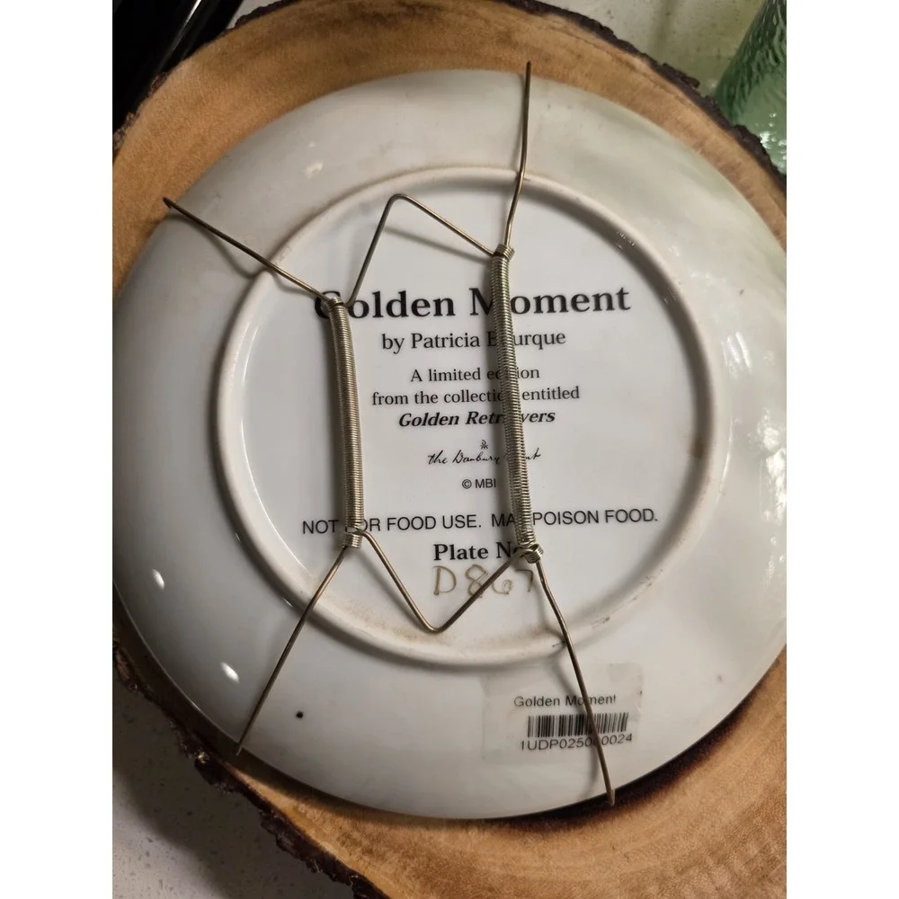 Danbury Mint Golden Moment Patricia Bourque Retriever Collector Plate mommy & me